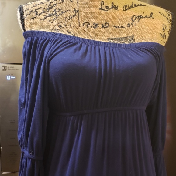 Elan, Navy Bl Dress w/ Gorg. Bell Slvs, S - Picture 2 of 8